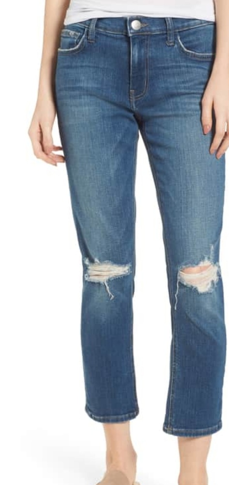 NWT CURRENT ELLIOTT HI WAIST CROP STRAIGHT DESTROY